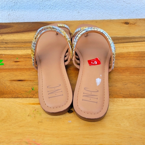 INC Jaylee Womens Embellished Toe Ring Slip-On Flat Sandals Size 6.5 - Picture 14 of 16